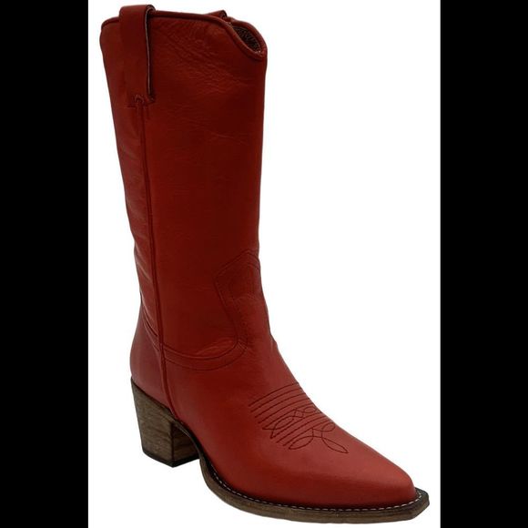 Steve Madden Women's Albany Medium Calf Tall Boot Red Leather - Medium - Picture 1 of 3